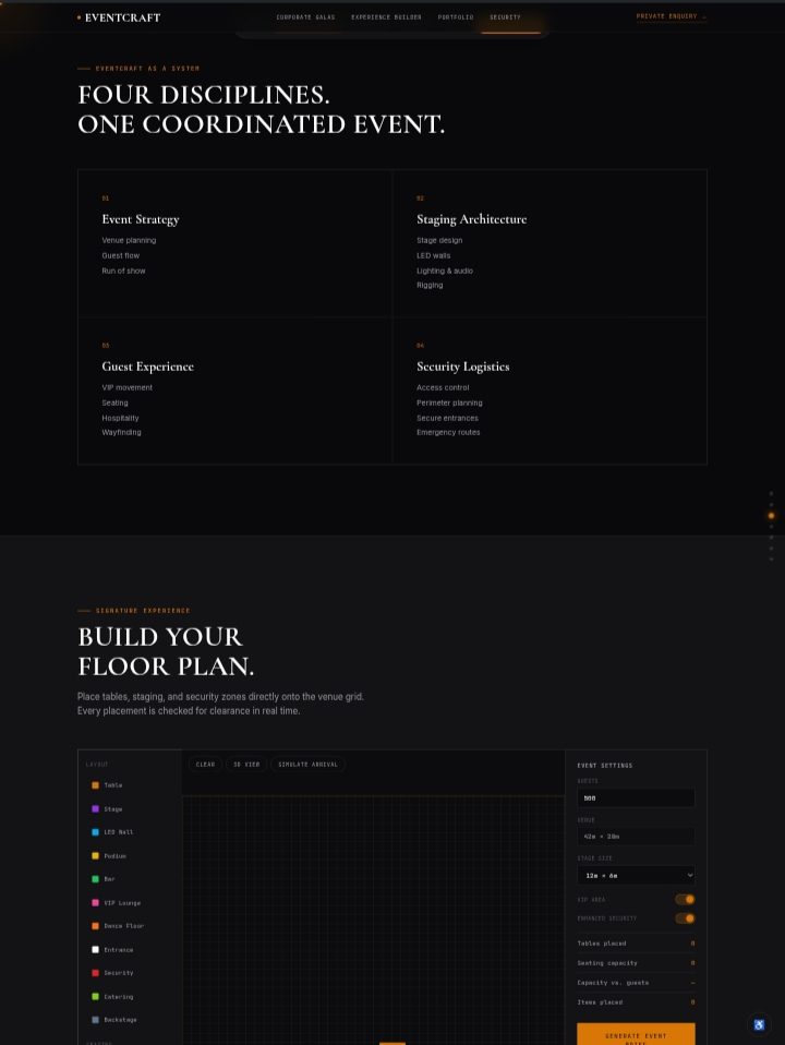 EventCraft Logistics interface detail