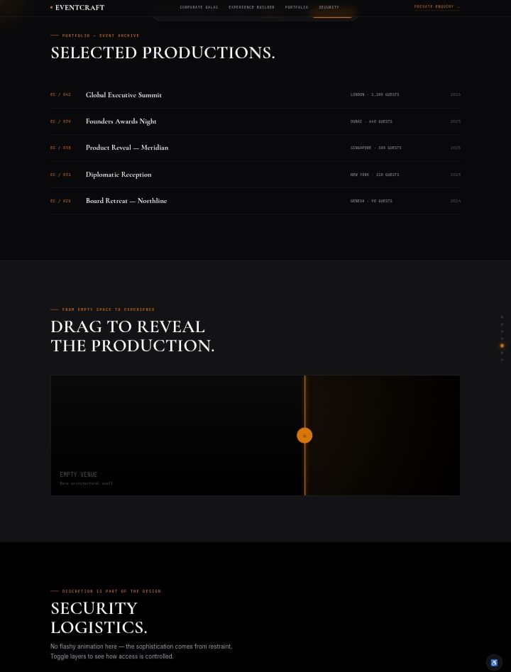 EventCraft Logistics interface detail