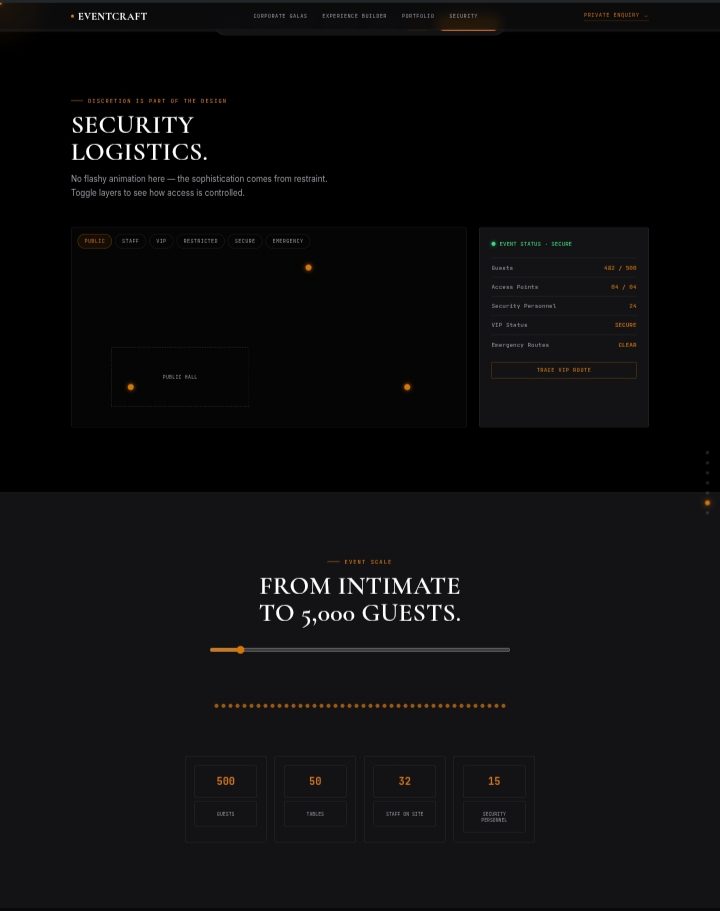 EventCraft Logistics interface detail