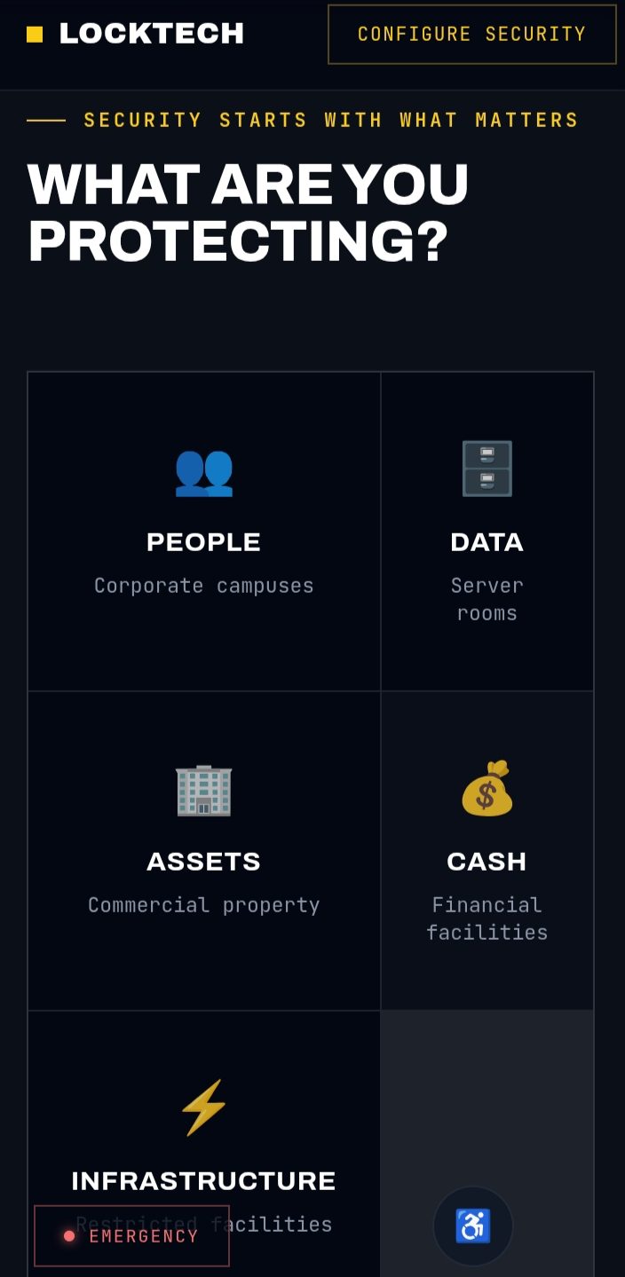 LockTech Security interface detail