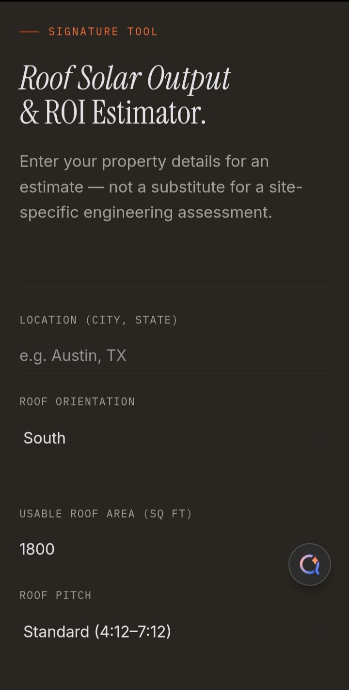 Solis Roof Tile interface detail