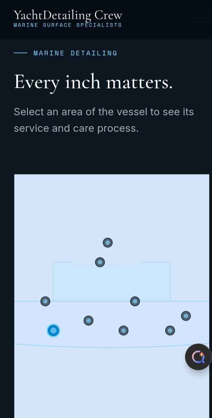 YachtDetailing Crew interface detail